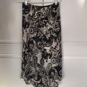 INC Black and White Paisley Print Skirt